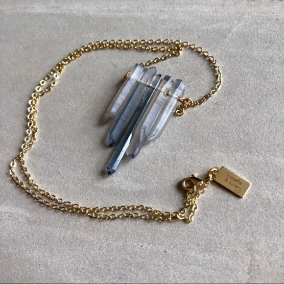 Smoky Quartz Crystal Point Necklace 14k gold - Picture 3 of 8
